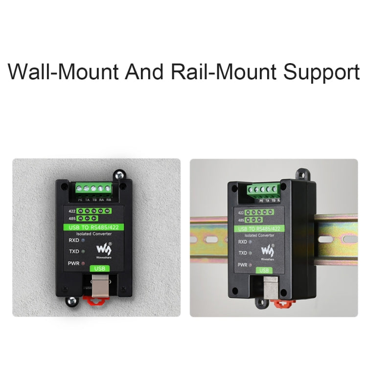 Waveshare 23949 USB To RS485/422 Isolated Converter, FT232RL And SP485EEN - Modules Expansions Accessories by Waveshare | Online Shopping UK | buy2fix