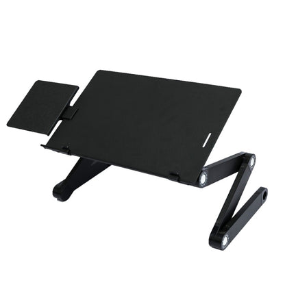 T8 Aluminum Alloy Folding & Lifting Laptop Desk Office Desk Heightening Bracket with Mouse Board (Black) - Computer & Networking by buy2fix | Online Shopping UK | buy2fix