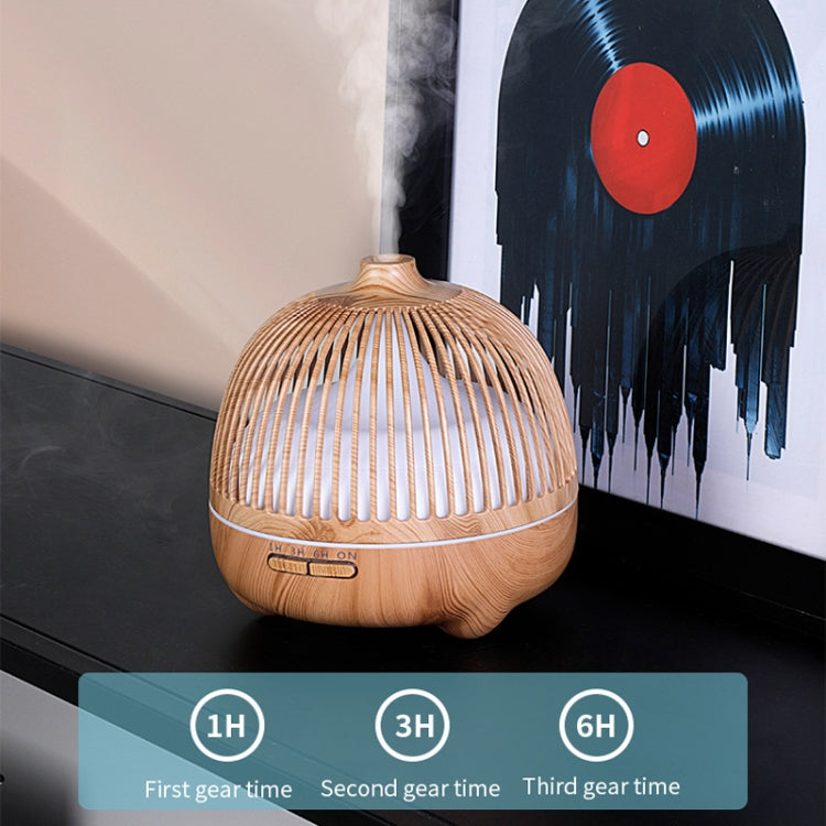 Bird Cage Wood Graphic Aromatherapy Machine Ultrasonic Smart Home Colorful Night Light Hollow Humidifier, Product specifications: AU Plug(Deep Wood Pattern) - Home & Garden by buy2fix | Online Shopping UK | buy2fix