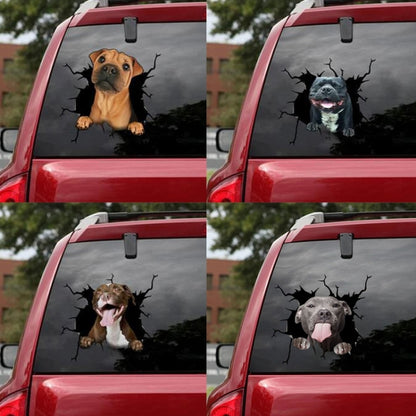 7 PCS Animal Wall Stickers Puppy Hole Car Window Static Sticker(Puppy 01) - In Car by buy2fix | Online Shopping UK | buy2fix