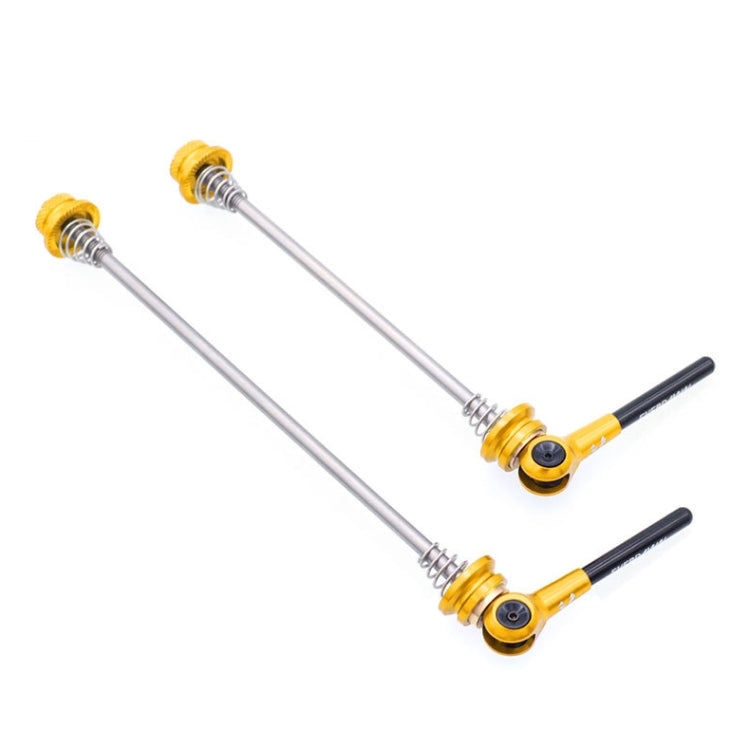 EVERDAWN Mountain Highway Bike Titanium Alloy Axis Quick Removal Rod Front And Rear Rollers Open Flower Drum Fixed Axis Trolley(Golden) - Outdoor & Sports by buy2fix | Online Shopping UK | buy2fix