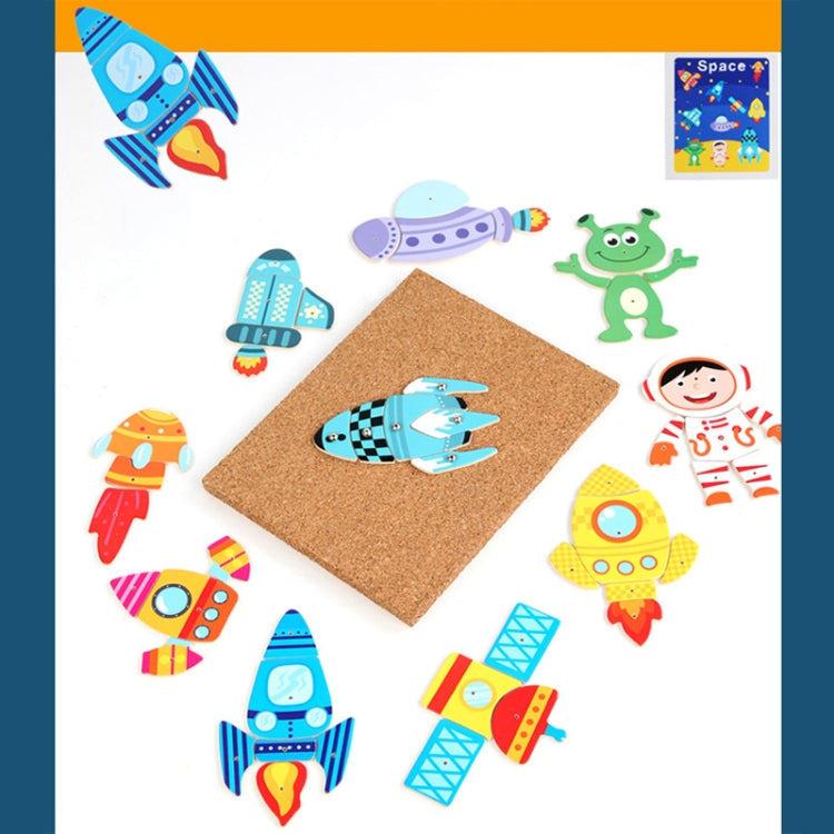 MQY-9988 Early Childhood Education Puzzles Baby Wooden Puzzle Toys(Space) - Puzzle Toys by buy2fix | Online Shopping UK | buy2fix