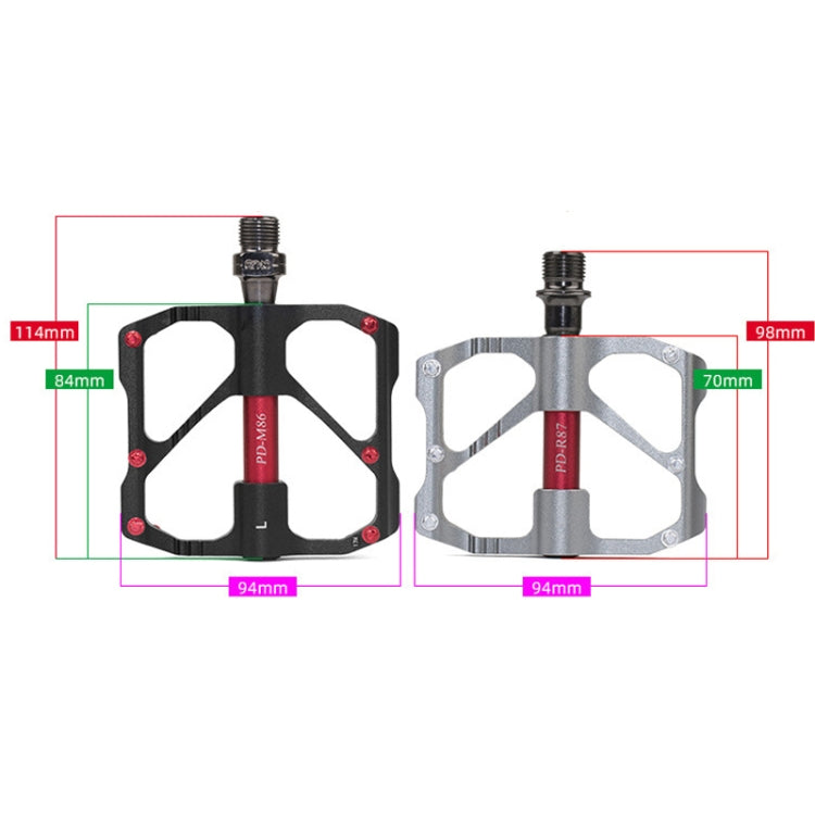 PD-M86C  1 Pair PROMEND Bicycle Road Bike Mountain Bike 3 Palin Carbon Fiber Bearing Pedal(Red) - Outdoor & Sports by PROMEND | Online Shopping UK | buy2fix