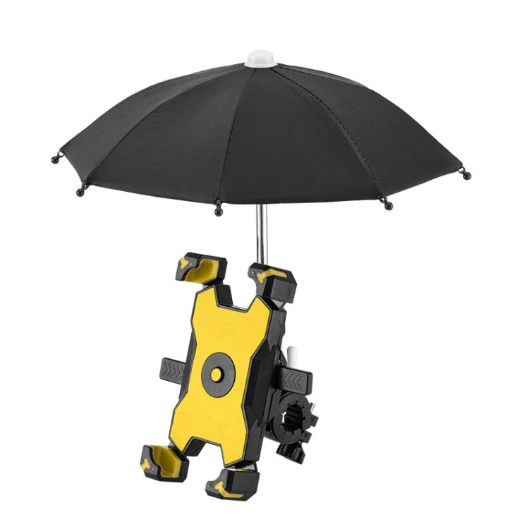 CYCLINGBOX Bicycle Mobile Phone Bracket With Parasol Rider Mobile Phone Frame, Style: Handlebar Installation (Yellow) - Holders by CYCLINGBOX | Online Shopping UK | buy2fix