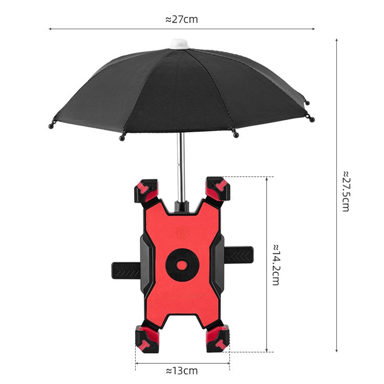 CYCLINGBOX Bicycle Mobile Phone Bracket With Parasol Rider Mobile Phone Frame, Style: Handlebar Installation (Yellow) - Holders by CYCLINGBOX | Online Shopping UK | buy2fix