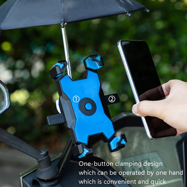 CYCLINGBOX Bicycle Mobile Phone Bracket With Parasol Rider Mobile Phone Frame, Style: Handlebar Installation (Yellow) - Holders by CYCLINGBOX | Online Shopping UK | buy2fix