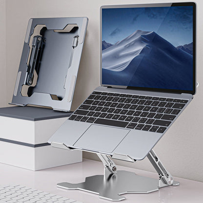 Integrated Foldable Laptop Stand Hollow Heat-Dissipating Flat Desktop Stand(Moon Silver) - Computer & Networking by buy2fix | Online Shopping UK | buy2fix