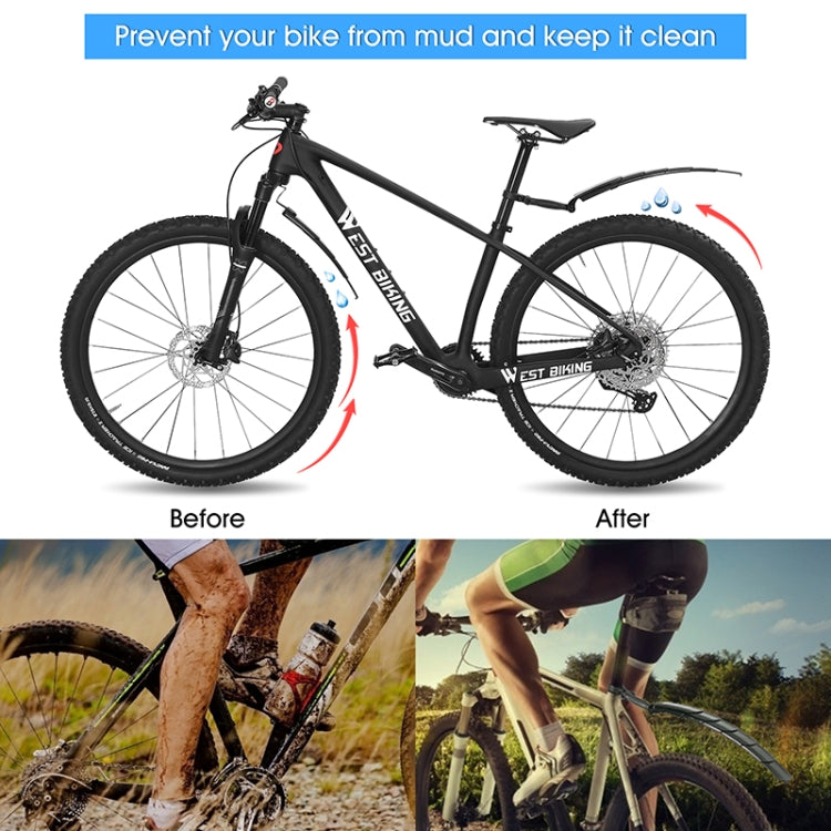 WEST BIKING Mountain Bike Retractable Folding Mudguards(Black) - Outdoor & Sports by buy2fix | Online Shopping UK | buy2fix