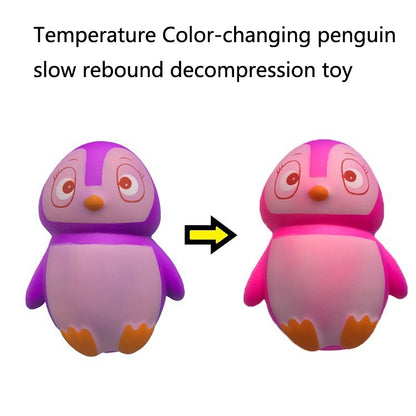 TTPU1158 Temperature Color-Changing Penguin Slow Rebound Decompression Toy - Fidget Cube by buy2fix | Online Shopping UK | buy2fix