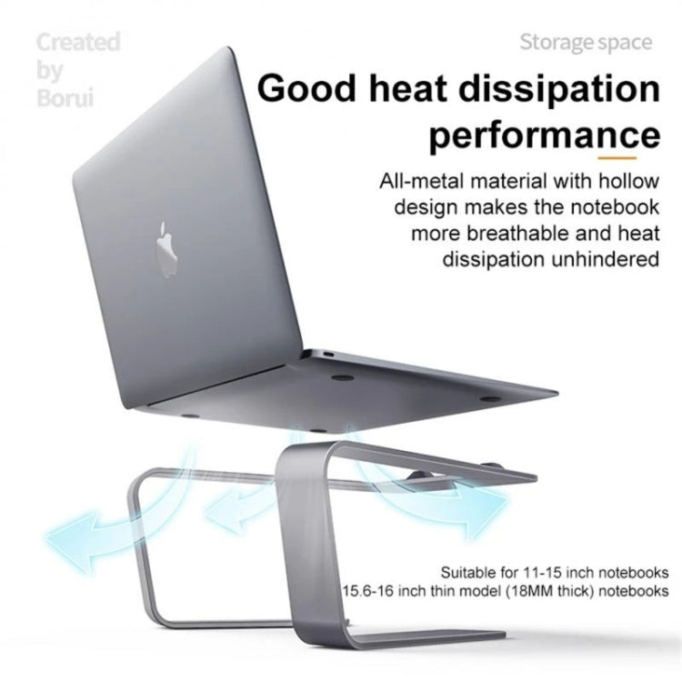 BONERUY P49 Aluminium Alloy Heat-Dissipating Notebook Holder Storage Heightened Holder(Silver) - Computer & Networking by BONERUY | Online Shopping UK | buy2fix
