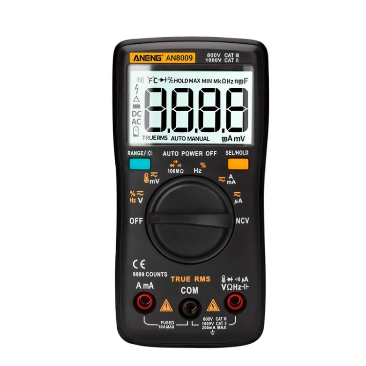 ANENG AN8009 NVC Digital Display Multimeter, Specification: Standard(Black) - Consumer Electronics by ANENG | Online Shopping UK | buy2fix