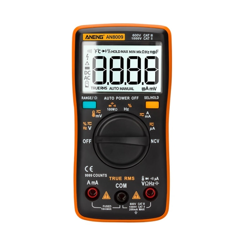 ANENG AN8009 NVC Digital Display Multimeter, Specification: Standard(Orange) - Current & Voltage Tester by ANENG | Online Shopping UK | buy2fix