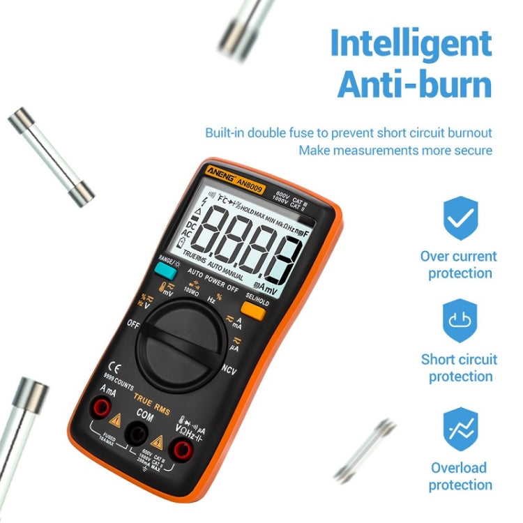 ANENG AN8009 NVC Digital Display Multimeter, Specification: Standard(Blue) - Current & Voltage Tester by ANENG | Online Shopping UK | buy2fix