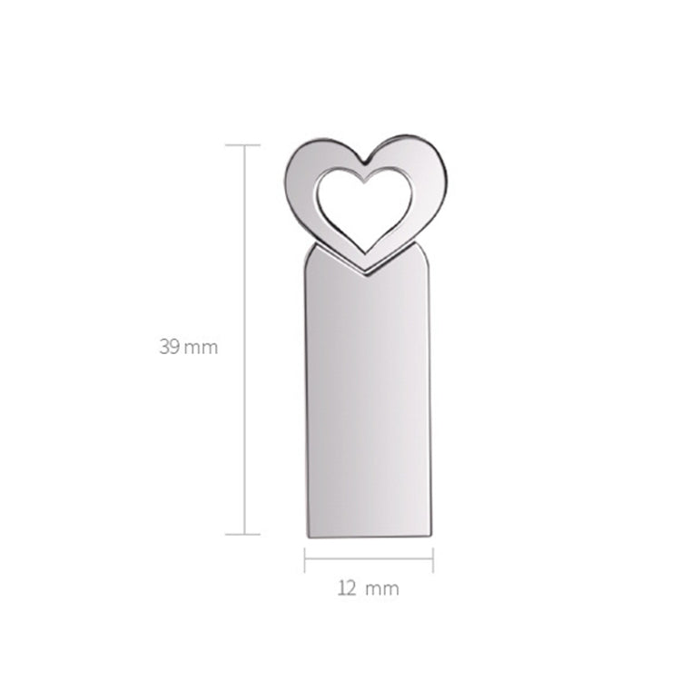 Zshqu2 Heart-Shaped USB 2.0 High Speed Metal USB Flash Drives, Capacity: 4GB(White) - USB Flash Drives by buy2fix | Online Shopping UK | buy2fix