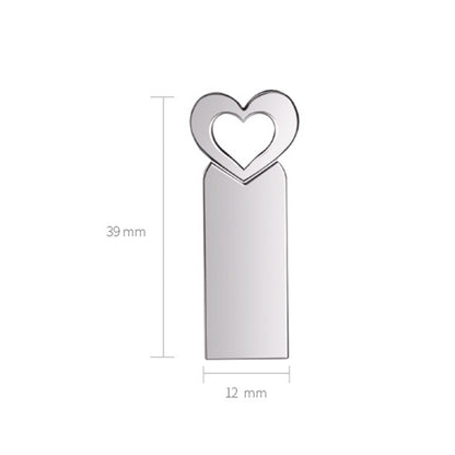 Zshqu2 Heart-Shaped USB 2.0 High Speed Metal USB Flash Drives, Capacity: 16 GB(White) - USB Flash Drives by buy2fix | Online Shopping UK | buy2fix