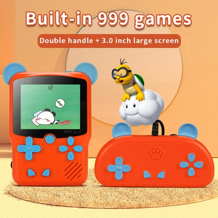 I50 999 in 1 Children Cat Ears Handheld Game Console, Style: Doubles (Red) - Pocket Console by buy2fix | Online Shopping UK | buy2fix