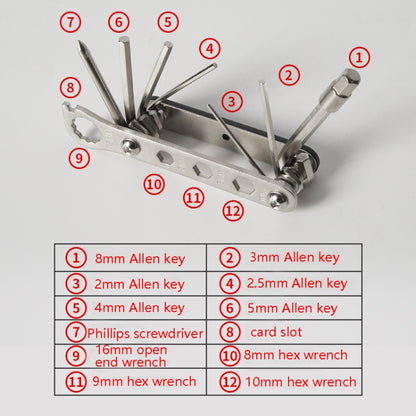 Bicycle 12 In 1 Portable Repair Tool(Blue) - Outdoor & Sports by buy2fix | Online Shopping UK | buy2fix