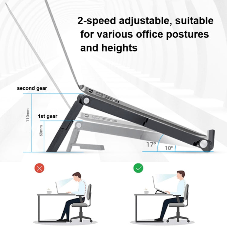 X1 Plastic Silicone Non-Slip Foldable Laptop Stand(Black) - Computer & Networking by buy2fix | Online Shopping UK | buy2fix