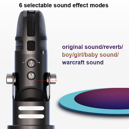 M9 RGB Condenser Microphone Built-in Sound Card,Style: Computer+Type-C - Consumer Electronics by buy2fix | Online Shopping UK | buy2fix