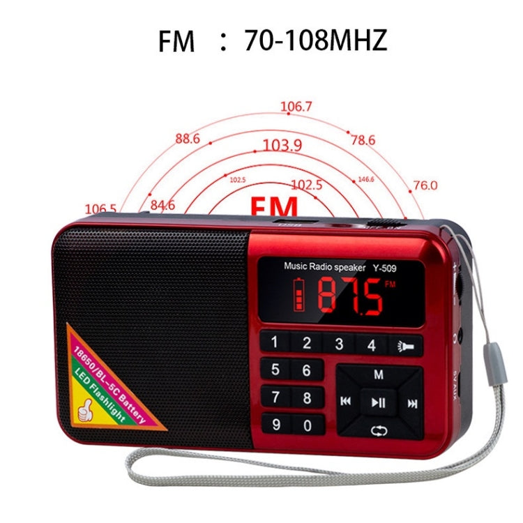Bluetooth Card Radio Digital FM Player, Specifications: Y-509FM (No Solar Panel)(Black) - Consumer Electronics by buy2fix | Online Shopping UK | buy2fix