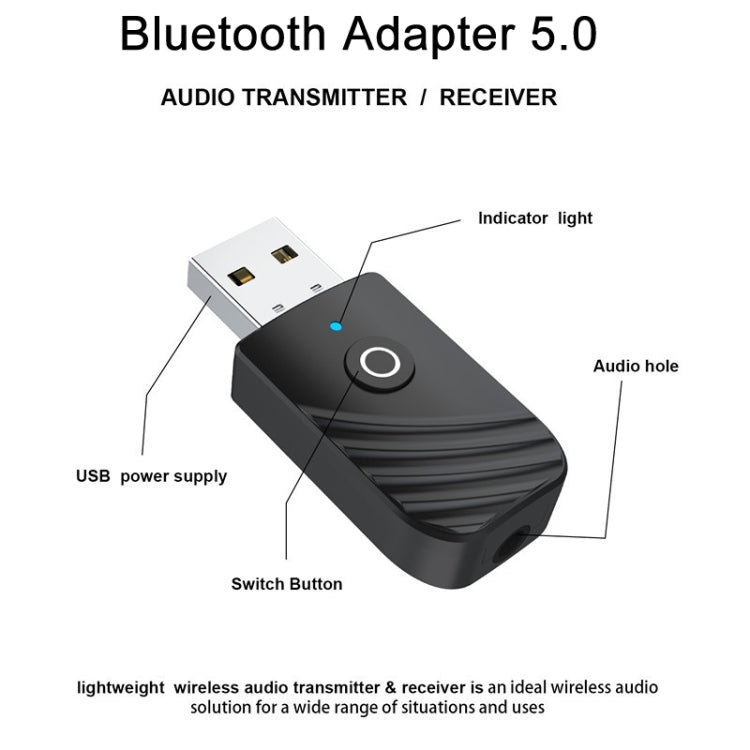 Bluetooth 5.0 Wireless Audio Receiver Transmitter - Apple Accessories by buy2fix | Online Shopping UK | buy2fix
