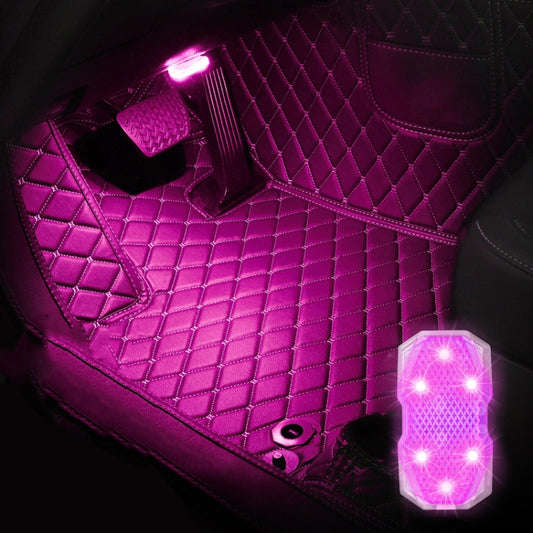 2 PCS Car Colorful Voice-activated Reading Touch Atmosphere Light, Style: Touch Type (Pink Purple) - In Car by buy2fix | Online Shopping UK | buy2fix