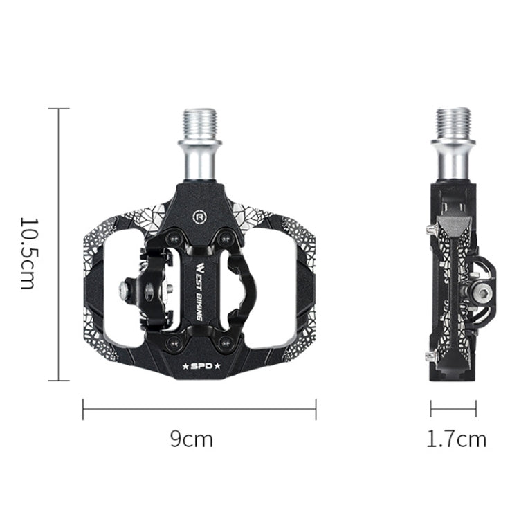 A Pair WEST BIKING YP0802086 Mountain Bike Aluminum Bearing Pedals(Blue) - Outdoor & Sports by WEST BIKING | Online Shopping UK | buy2fix