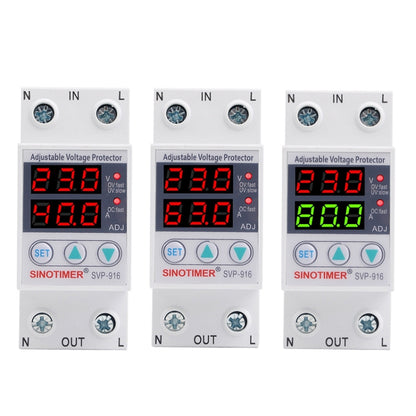 SINOTIMER SVP-916 Adjustable Self-resetting Over-voltage Under-voltage Protector, Current: 63A - Consumer Electronics by SINOTIMER | Online Shopping UK | buy2fix
