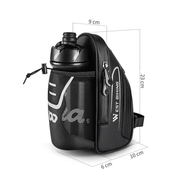 WEST BIKING Cycling Water Bottle Bag Rear Seat Saddle Bag(Black) - Bicycle Bags by WEST BIKING | Online Shopping UK | buy2fix