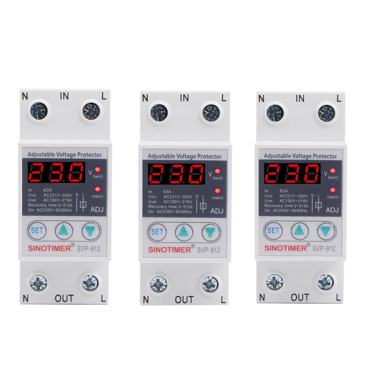 SINOTIMER SVP-912 Adjustable Self-resetting Intelligent Under-voltage Protector, Current: 40A - Consumer Electronics by SINOTIMER | Online Shopping UK | buy2fix