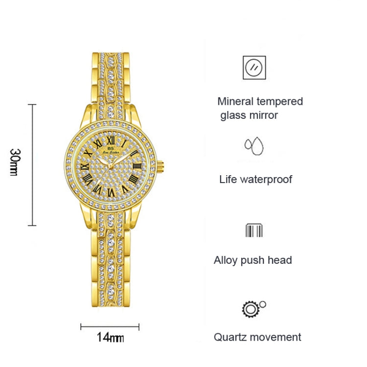 BS Bee Sister  FA1501 Ladies Diamond Watch Chain Watch(Rose Gold) - Bracelet Watches by buy2fix | Online Shopping UK | buy2fix