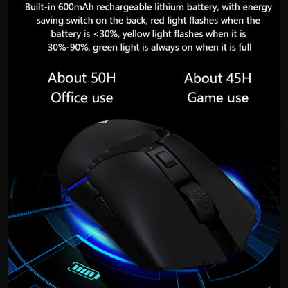 Ajazz I309Pro 1600 DPI 8 Keys Dual Mode Gaming Wireless Bluetooth Mouse(Black) - Wireless Mice by Ajazz | Online Shopping UK | buy2fix