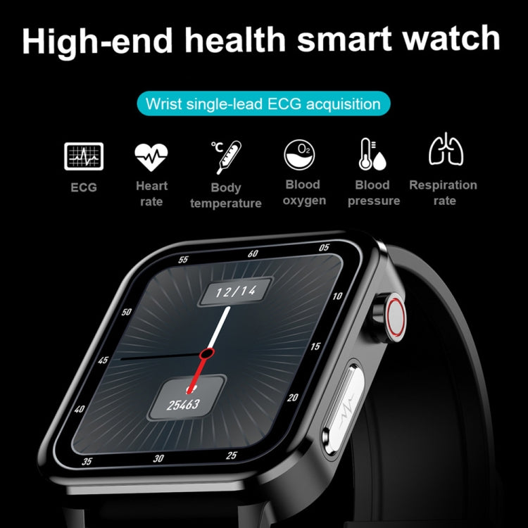 LOANIY E86 1.7 Inch Heart Rate Monitoring Smart Bluetooth Watch, Color: Black Leather - Smart Watches by LOANIY | Online Shopping UK | buy2fix