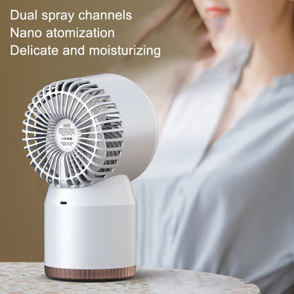 Spray Humidified LED Digital Display Office Home Fan, Style: 3600mAh Rechargeable(White) - Consumer Electronics by buy2fix | Online Shopping UK | buy2fix