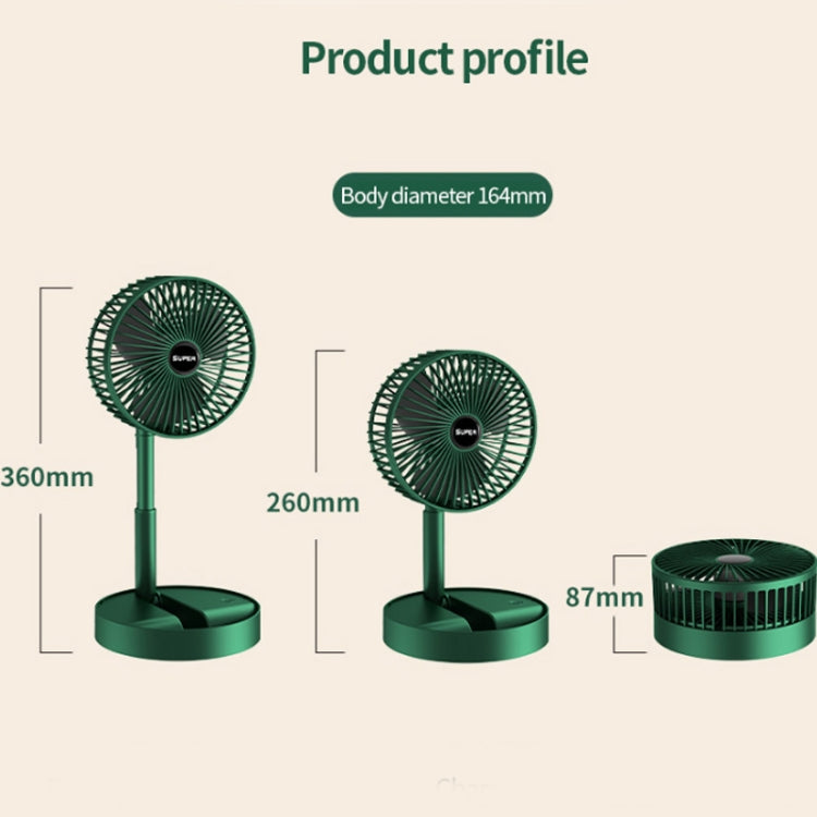 Portable Folding Fan  Retractable Floor Standing Fan,Style: USB Plug In (Green) - Consumer Electronics by buy2fix | Online Shopping UK | buy2fix