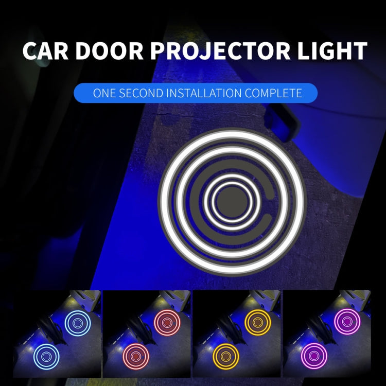 LED Infrared Induction Car Door Welcome Light Night Projection Ambient Light, Specification: Modern Circle (Blue)(1 Pair/Box) - In Car by buy2fix | Online Shopping UK | buy2fix