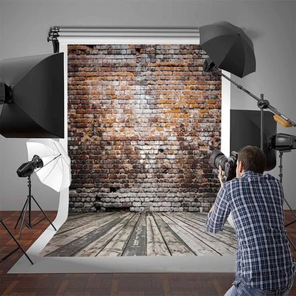 3740 2.1m x 1.5m Brick Wall and Wooden Floor Photography Background - Camera Accessories by buy2fix | Online Shopping UK | buy2fix