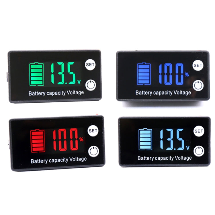 Two-Line Digital Display DC Voltmeter Lead-Acid Lithium Battery Charge Meter, Color: Blue - Consumer Electronics by buy2fix | Online Shopping UK | buy2fix