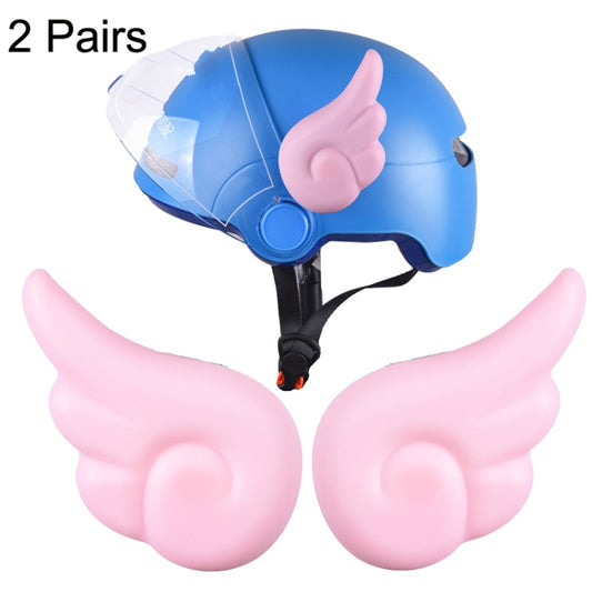 2 Pairs Motorcycle Helmet Angel Wings Decoration(Pink) - In Car by buy2fix | Online Shopping UK | buy2fix