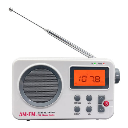 SY-8801 Portable Retro Radio HD LCD Screen Weight Bass Short Wave Radio(White) - Consumer Electronics by buy2fix | Online Shopping UK | buy2fix