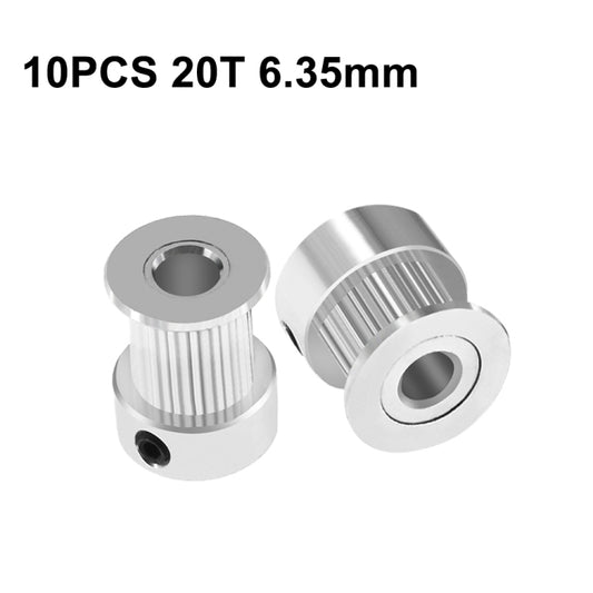 10 PCS GT2 3D Printer Synchronous Wheel Transmission Leather Pulley, Specification: 20 Tooth 6.35mm - Consumer Electronics by buy2fix | Online Shopping UK | buy2fix