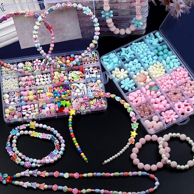 24 Grid Acrylic Beaded Kids DIY Necklace Bracelet Toys(Crystal Candy) - DIY Developmental Toys by buy2fix | Online Shopping UK | buy2fix