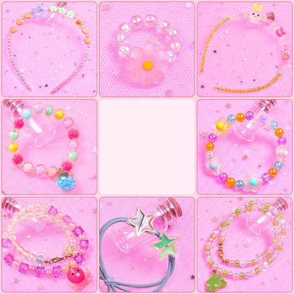 25 Grid  Acrylic Beaded Kids DIY Necklace Bracelet Toys(Lattice Girl) - DIY Developmental Toys by buy2fix | Online Shopping UK | buy2fix