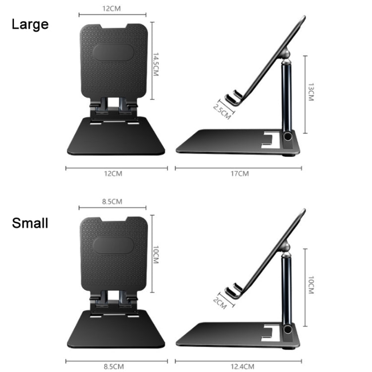 Tablet Mobile Phone Desktop Double Pole Lifting Folding Bracket, Color: Black (Large) - Desktop Holder by buy2fix | Online Shopping UK | buy2fix