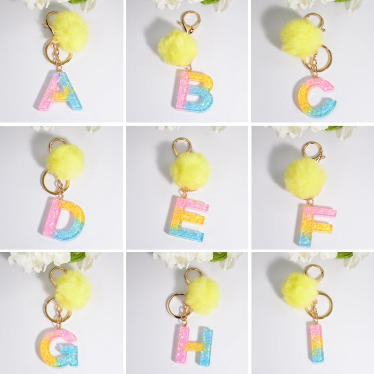 2 PCS Crystal Epoxy Rainbow Color Keychain Hair Ball Ladies Bag Pendant(A) - In Car by buy2fix | Online Shopping UK | buy2fix