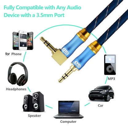 EMK 90-Degree Car 3.5mm Audio Cable Extension Cable, Cable Length: 1.5M(Blue) - Aux Cable by EMK | Online Shopping UK | buy2fix