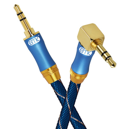 EMK 90-Degree Car 3.5mm Audio Cable Extension Cable, Cable Length: 5M(Blue) - Aux Cable by EMK | Online Shopping UK | buy2fix