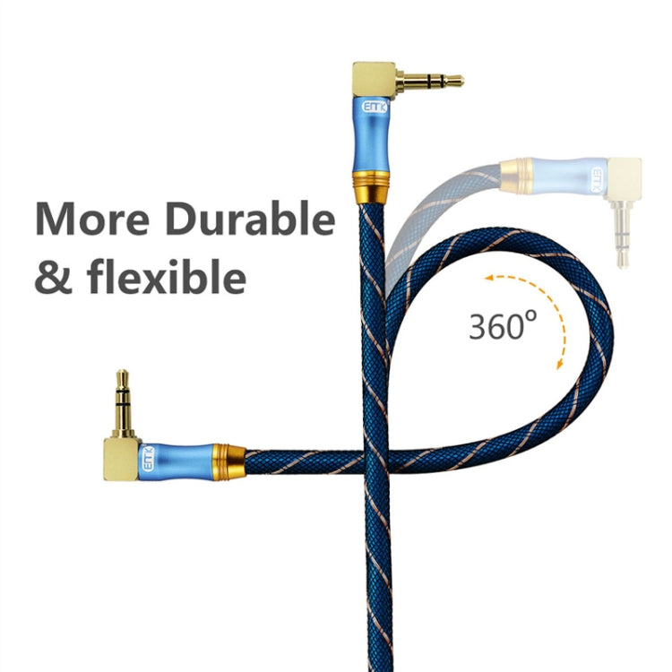 EMK 90-Degree Car 3.5mm Audio Cable Extension Cable, Cable Length: 5M(Blue) - Aux Cable by EMK | Online Shopping UK | buy2fix