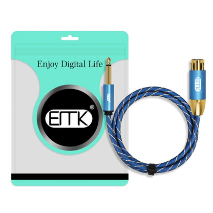 EMK KN603 2Pin 6.5mm Canon Line Balanced Audio Microphone Line,Cable Length: 1m(Blue) - Consumer Electronics by EMK | Online Shopping UK | buy2fix