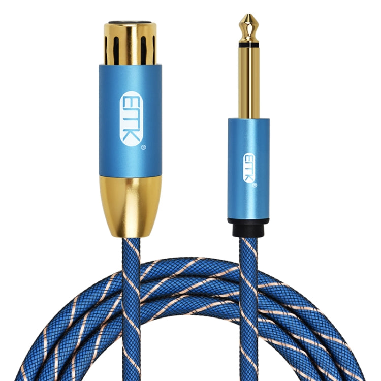 EMK KN603 2Pin 6.5mm Canon Line Balanced Audio Microphone Line,Cable Length: 2m(Blue) - Consumer Electronics by EMK | Online Shopping UK | buy2fix